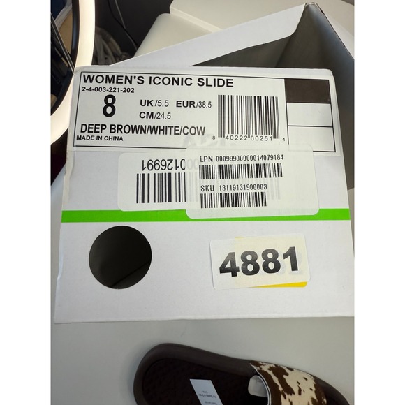 APL Athletic Propulsion Labs Iconic Slides Cow Print Calf Hair Size 8 New - Picture 7 of 7